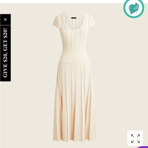 NWT J.crew ribbed skater dress size S. Color palest peach